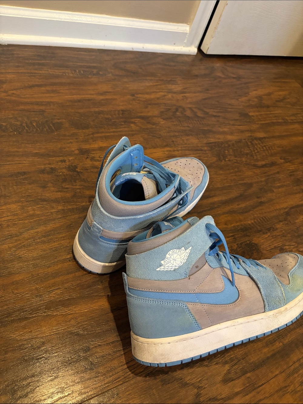 Zoom Air Sky Blue and Grey High-Top Sneakers - Picture 3 of 6